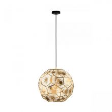 Skoura lampa wisząca czarna/mosiężna 1x60W E27